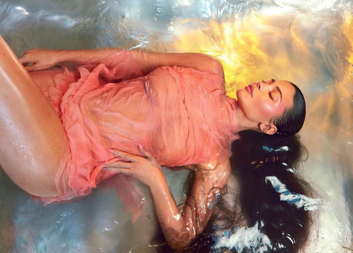 The Kylie Melt Mini Dress in Rose Organza