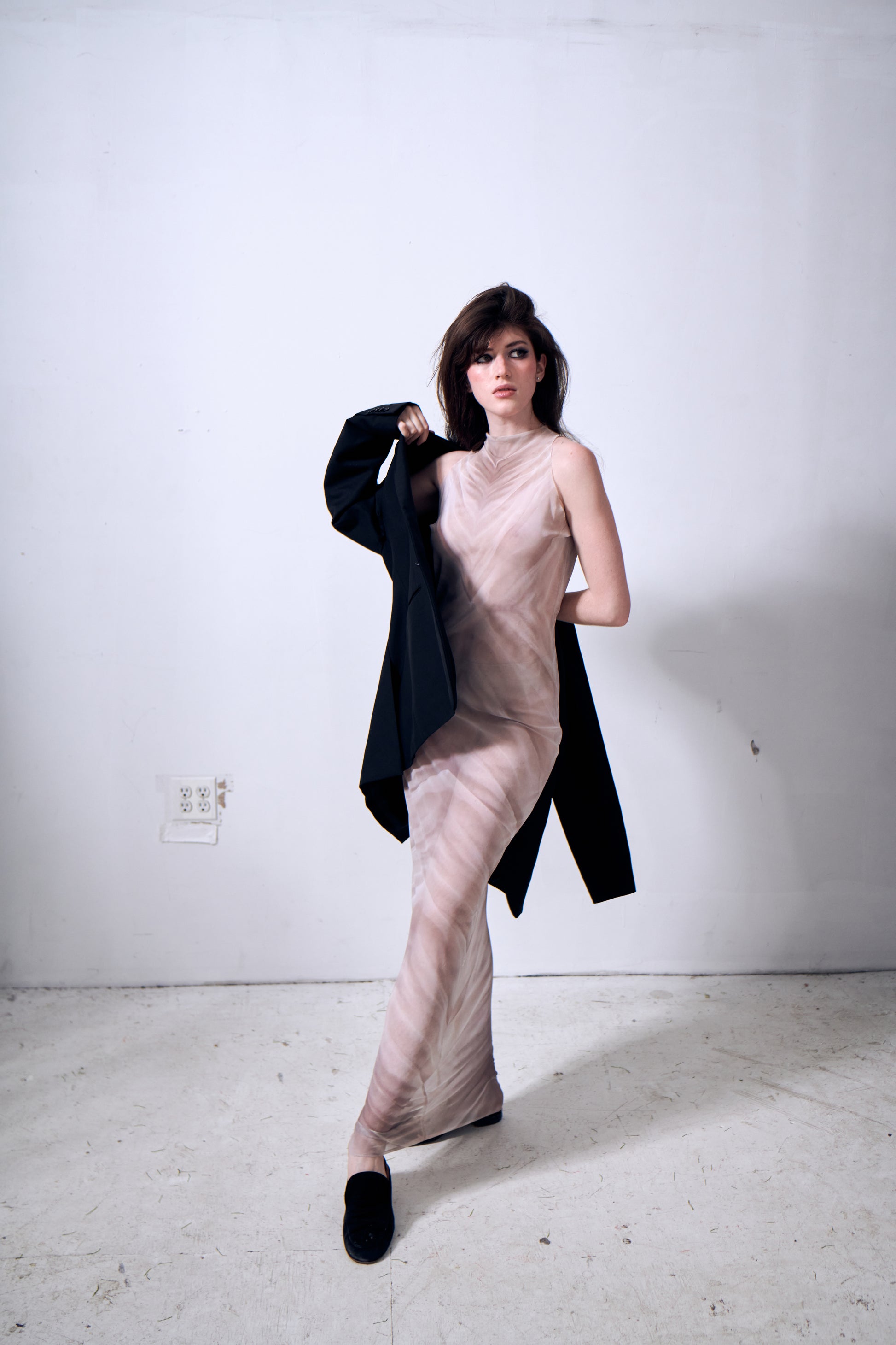 signature mesh dress elizabeth shevelev loungewear emerging fashion designer creates casual wardrobe essentials based off of one of a kind melt couture