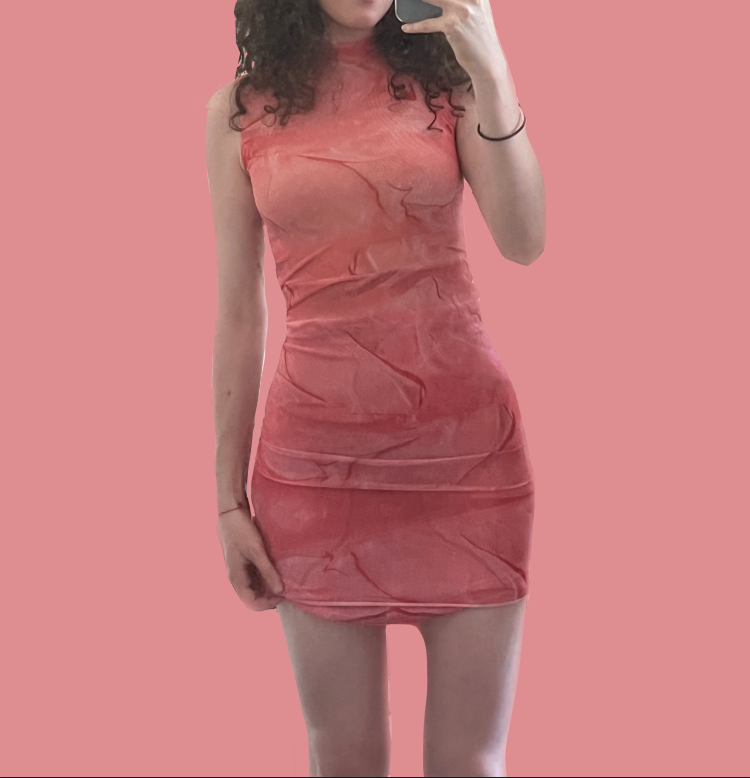 The Kylie Melt Mini Dress in Soft Mesh